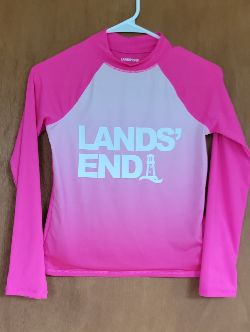 Lands' End Pink Long-Sleeve Rash Guard